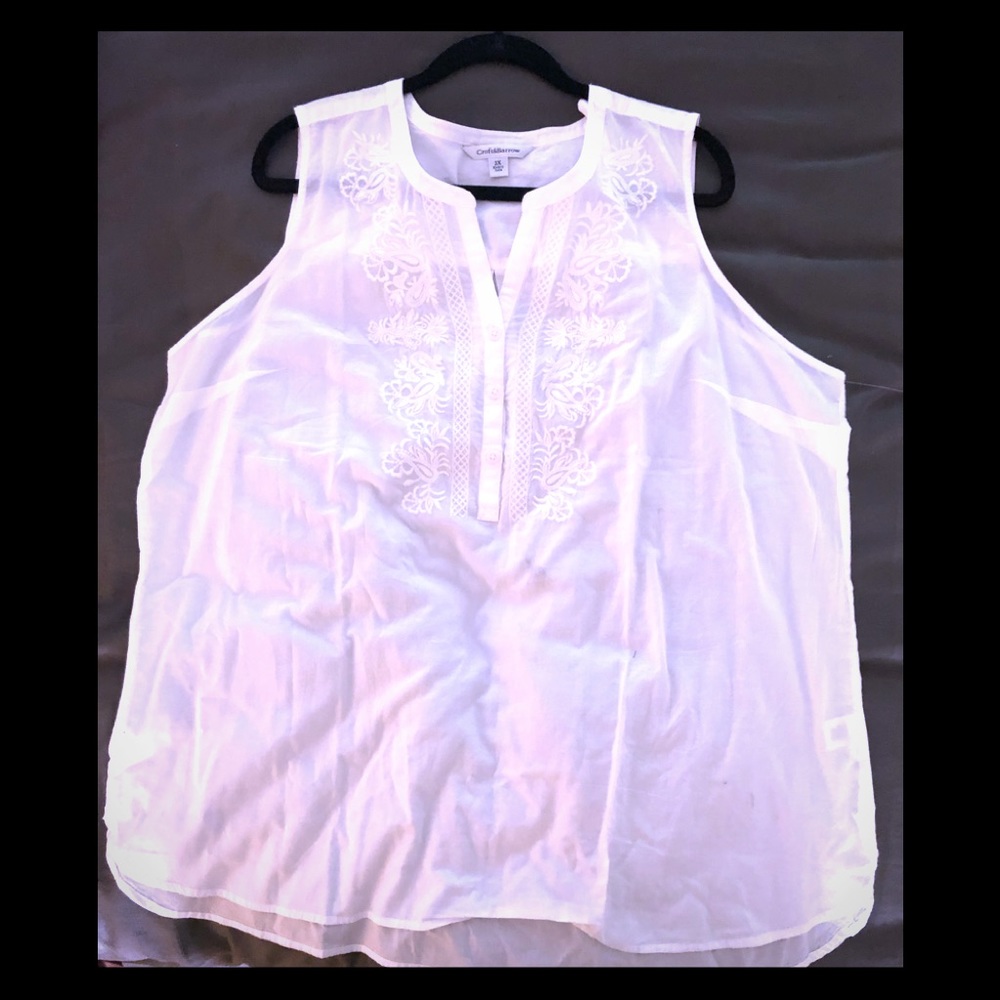 White Sleeveless Shirt